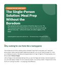 The Single-Person Solution: Meal Prep Without the Boredom
